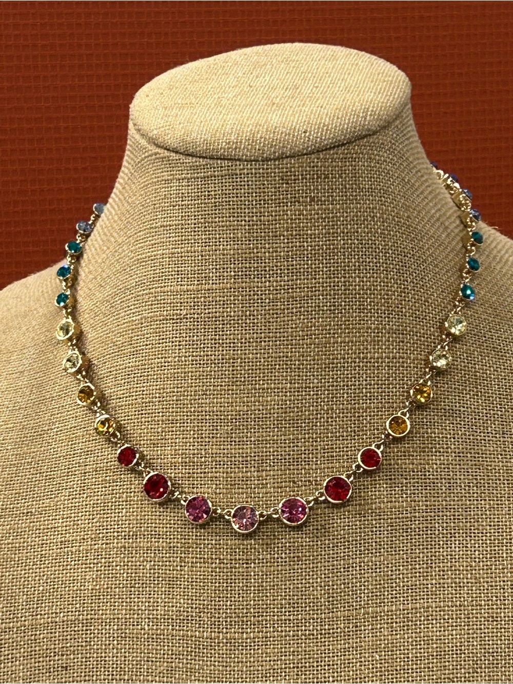 Gorgeous! J. Crew rainbow rhinestone necklace